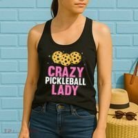 Crazy Pickleball Lady Funny Pickleball Gifts for  Women's Tank Top thumb 2
