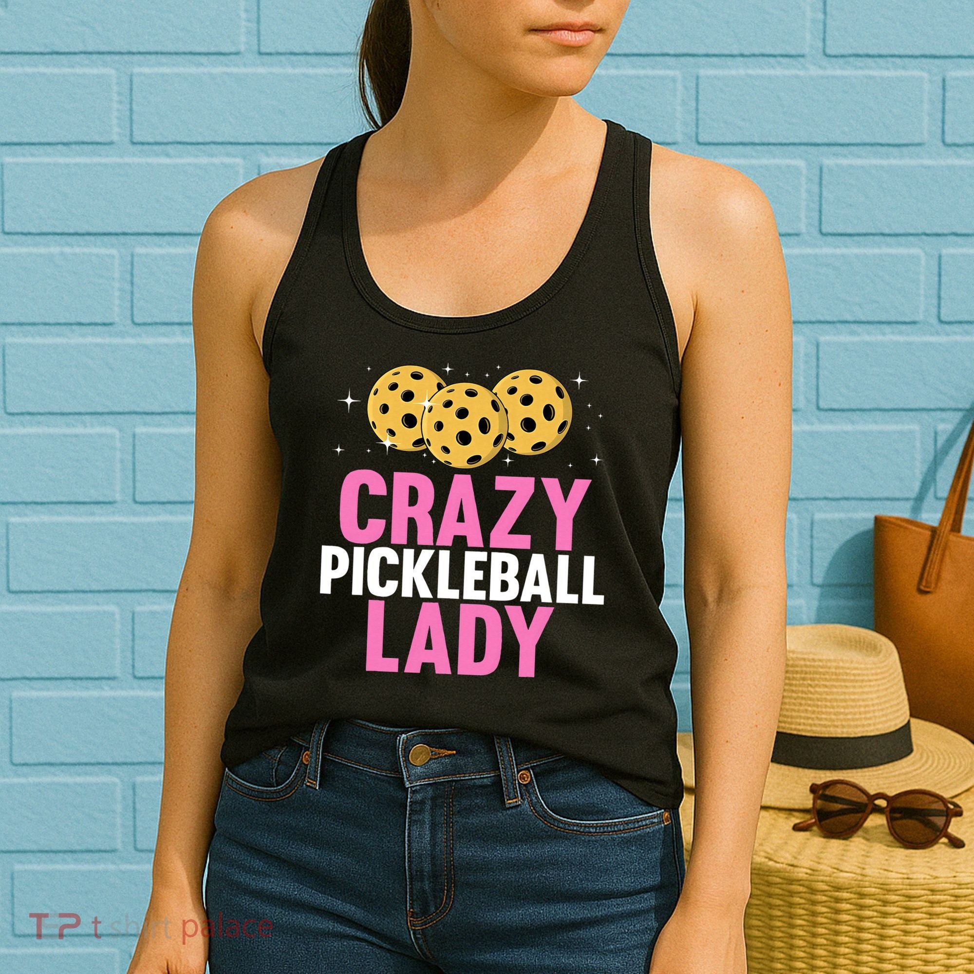 Crazy Pickleball Lady Funny Pickleball Gifts for  Women's Tank Top