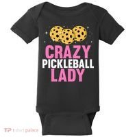 Crazy Pickleball Lady Funny Pickleball Gifts for  Baby Bodysuit thumb 0