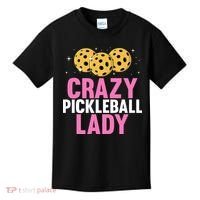 Crazy Pickleball Lady Funny Pickleball Gifts for  Kids T-Shirt thumb 0