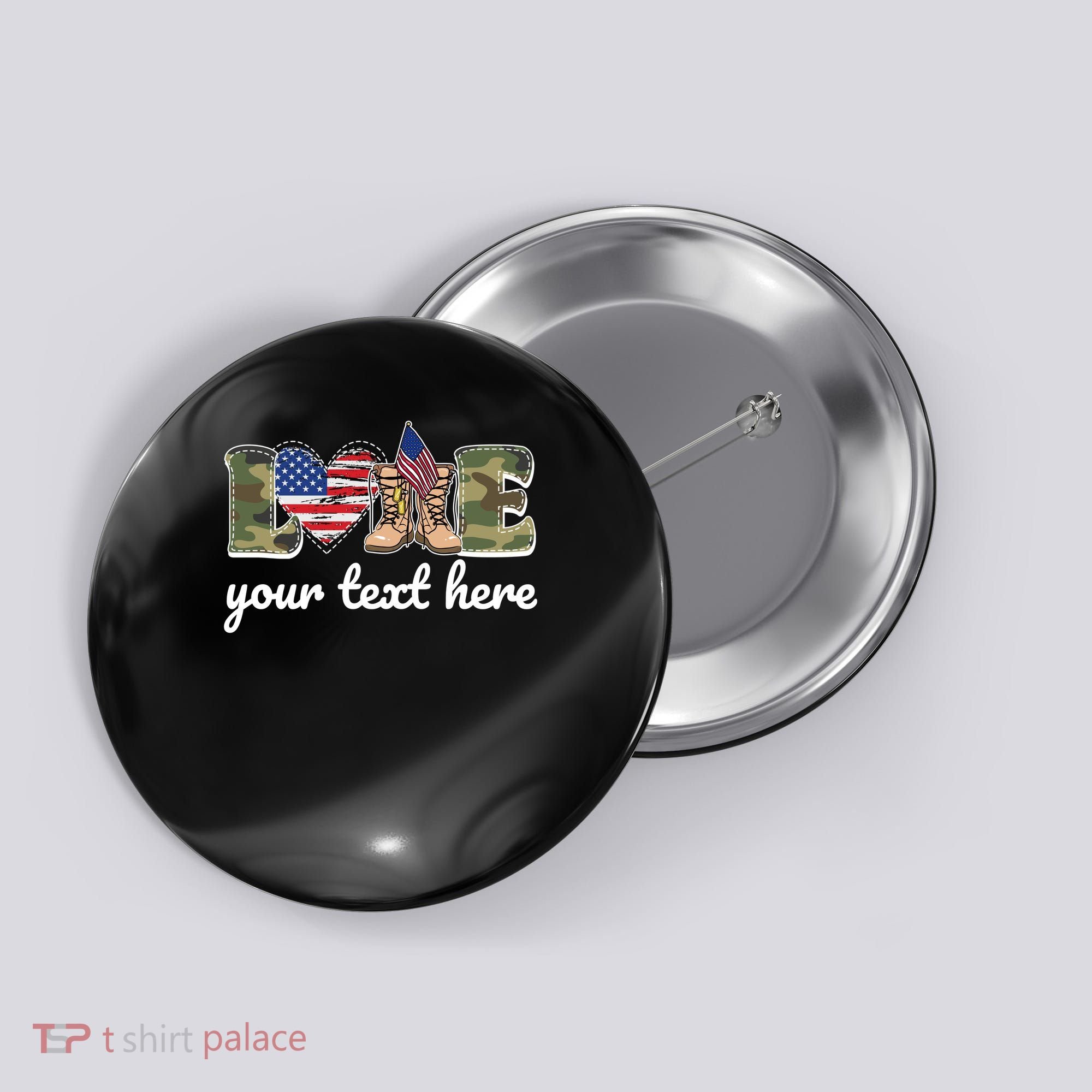 Custom Personalized Love Military Button