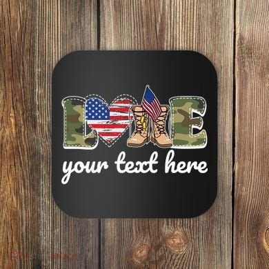 Custom Personalized Love Military Coaster
