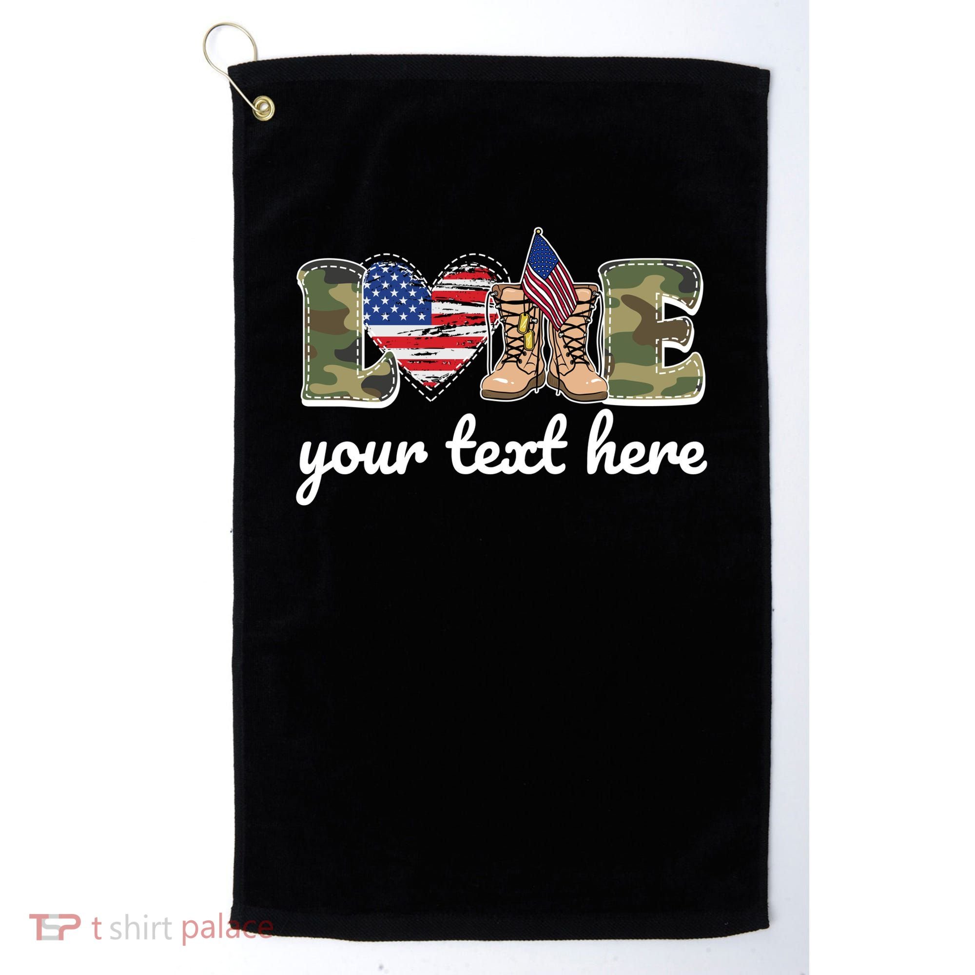 Custom Personalized Love Military Golf Towel