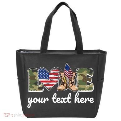Custom Personalized Love Military Tote Bag
