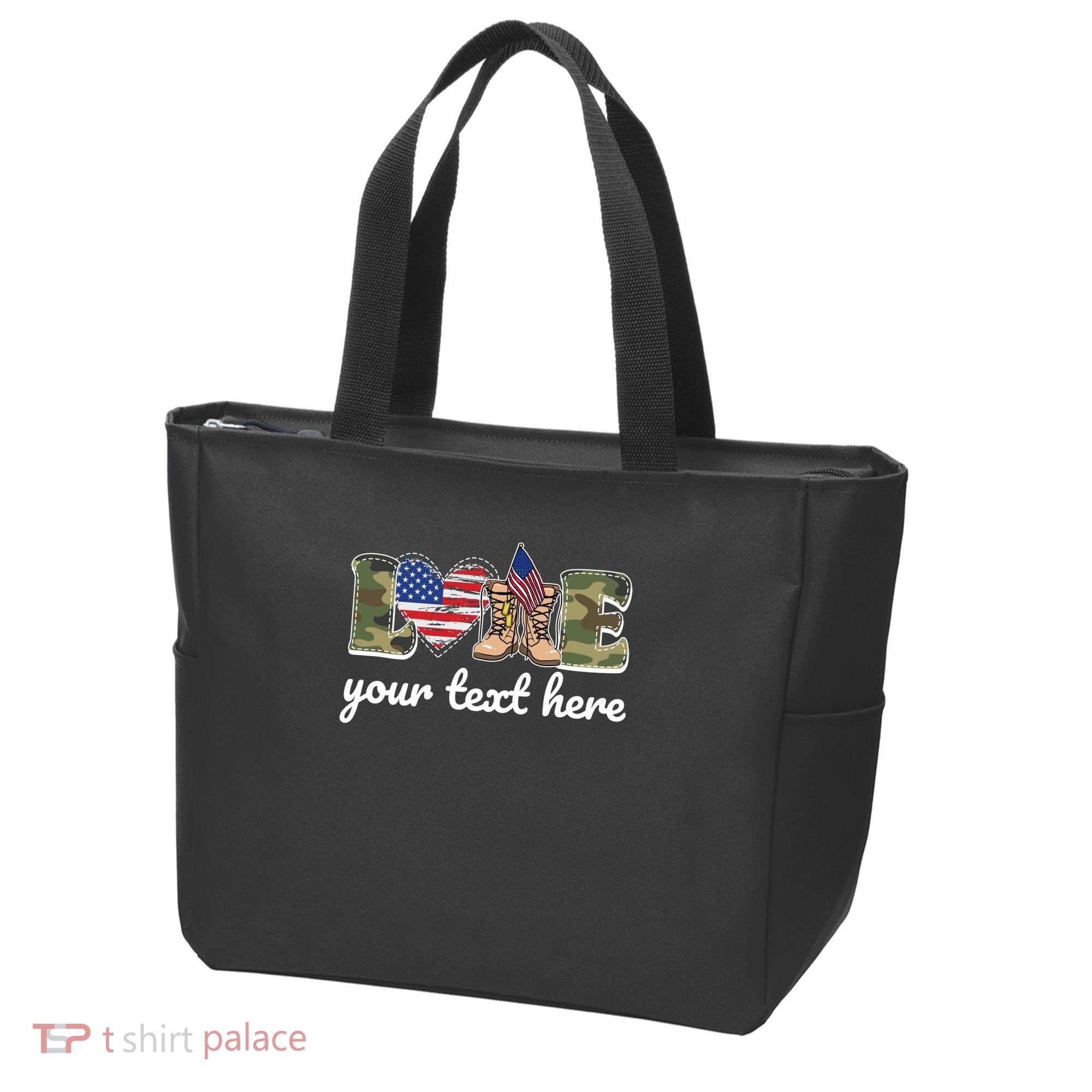 Custom Personalized Love Military Tote Bag