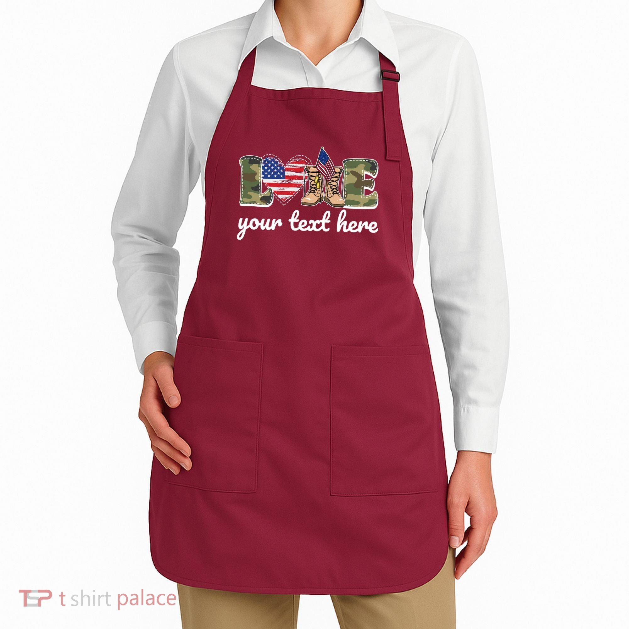 Custom Personalized Love Military Apron