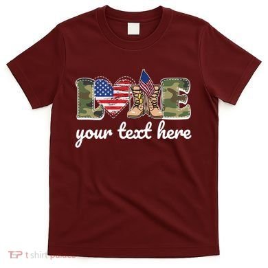 Custom Personalized Love Military T-Shirt