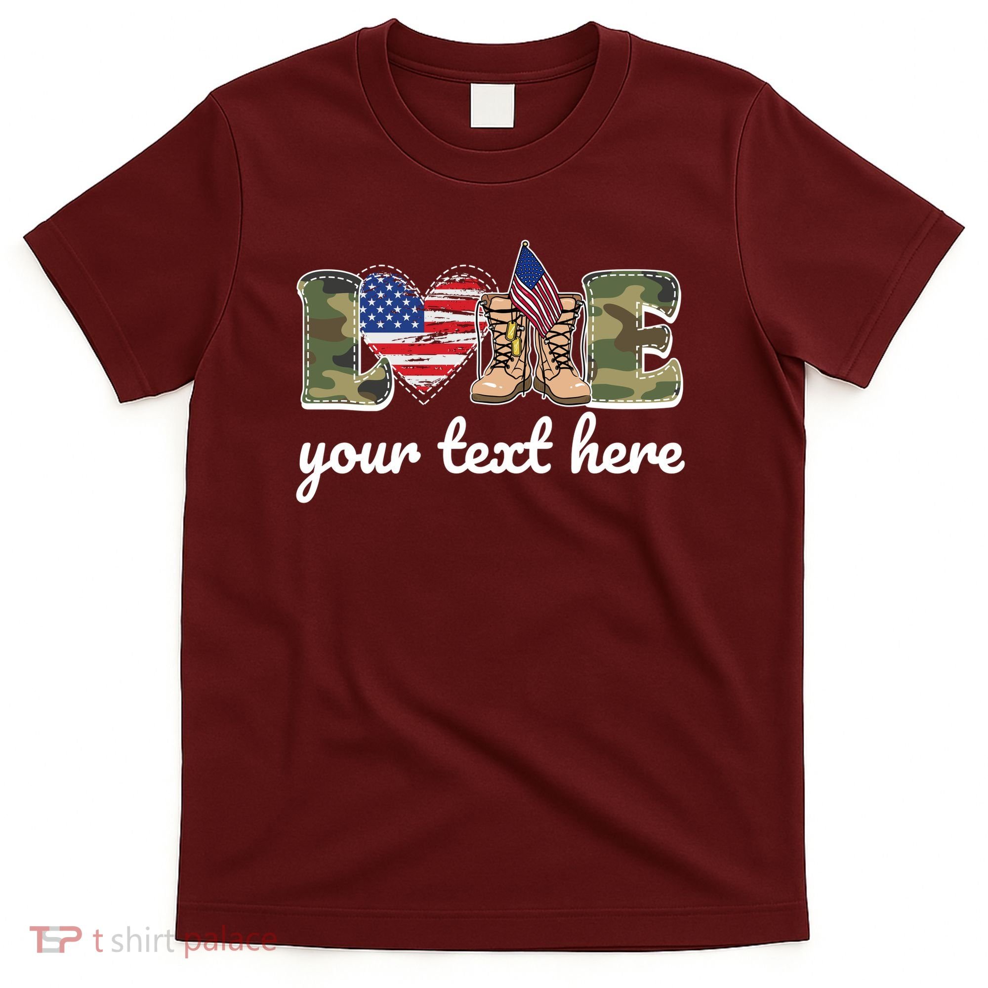 Custom Personalized Love Military T-Shirt