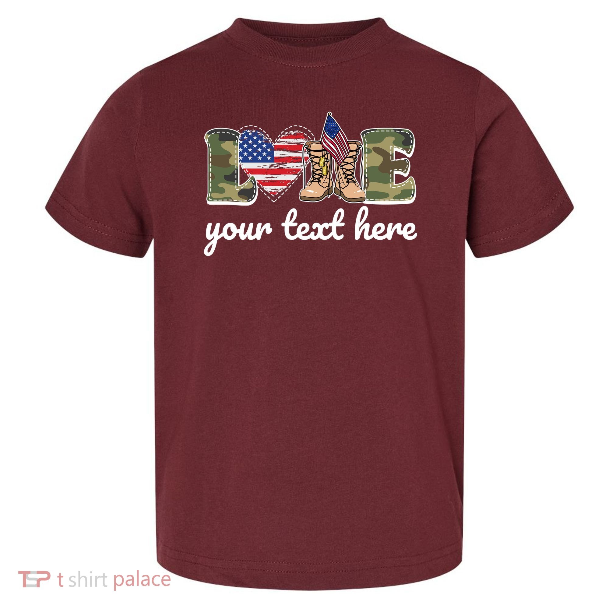 Custom Personalized Love Military Toddler T-Shirt