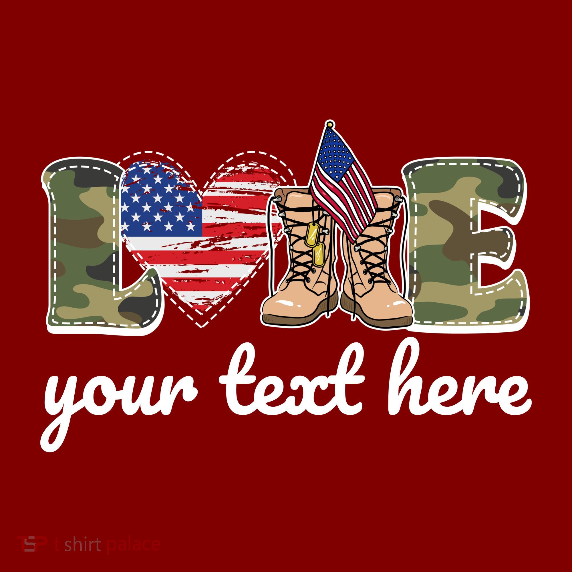 Custom Personalized Love Military Toddler T-Shirt