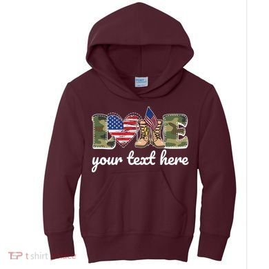 Custom Personalized Love Military Kids Hoodie