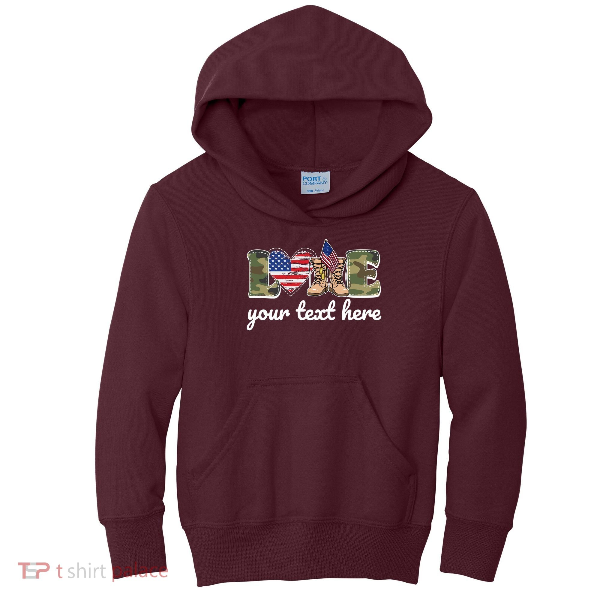 Custom Personalized Love Military Kids Hoodie