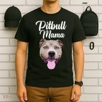Cool Pitbull Mom For Women Mama Pitbull Owner Dog Lover T-Shirt thumb 6