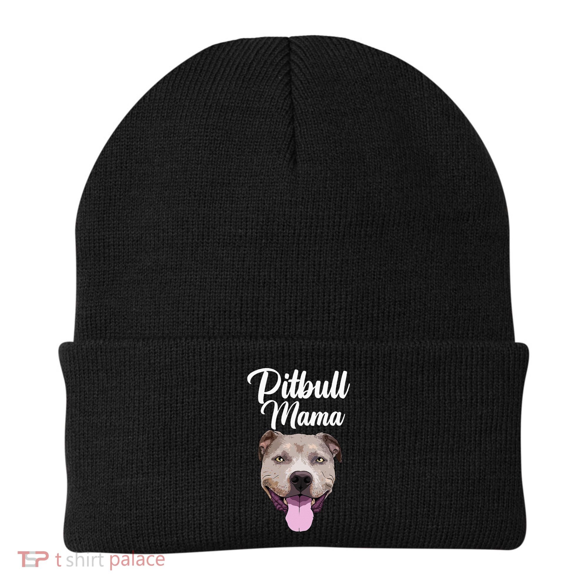Cool Pitbull Mom For Women Mama Pitbull Owner Dog Lover Beanie
