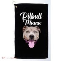 Cool Pitbull Mom For Women Mama Pitbull Owner Dog Lover Golf Towel thumb 0