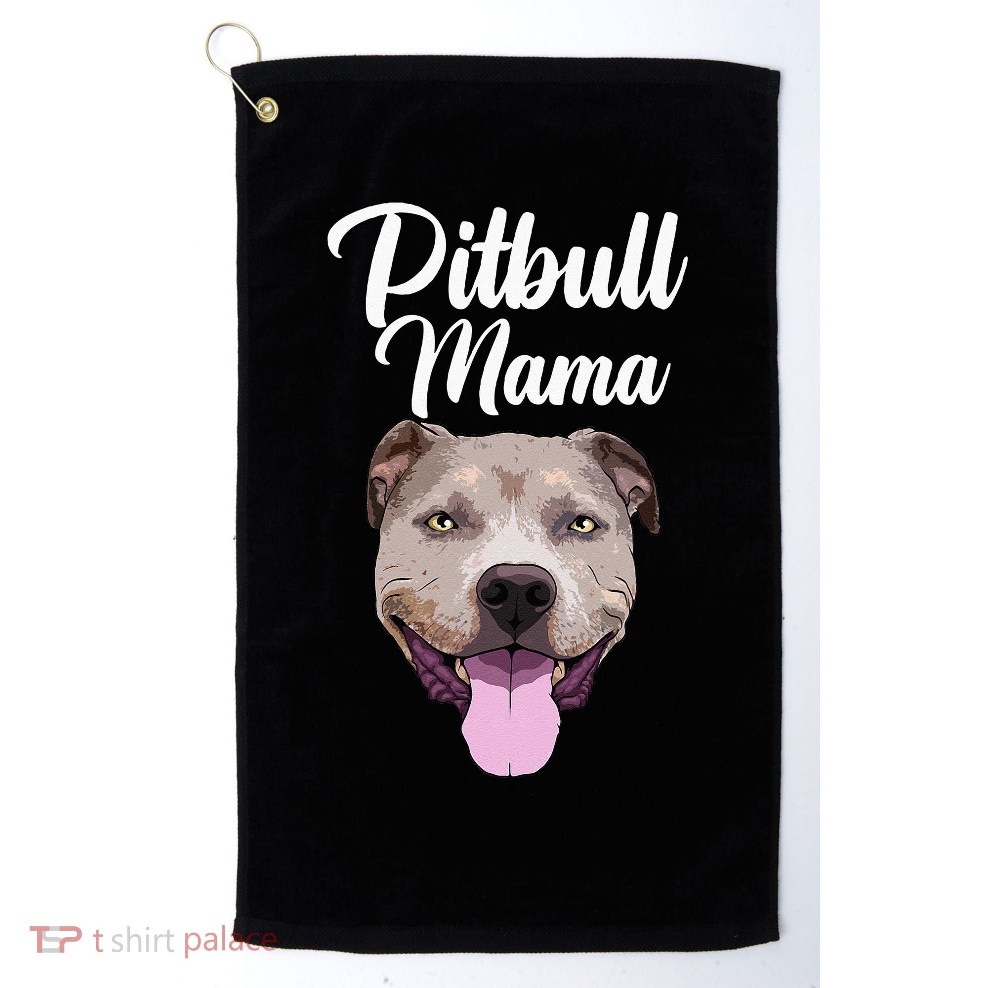 Cool Pitbull Mom For Women Mama Pitbull Owner Dog Lover Golf Towel