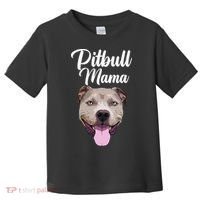 Cool Pitbull Mom For Women Mama Pitbull Owner Dog Lover Toddler T-Shirt thumb 0