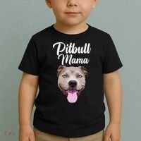 Cool Pitbull Mom For Women Mama Pitbull Owner Dog Lover Toddler T-Shirt thumb 2