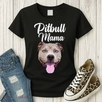 Cool Pitbull Mom For Women Mama Pitbull Owner Dog Lover Women's T-Shirt thumb 3