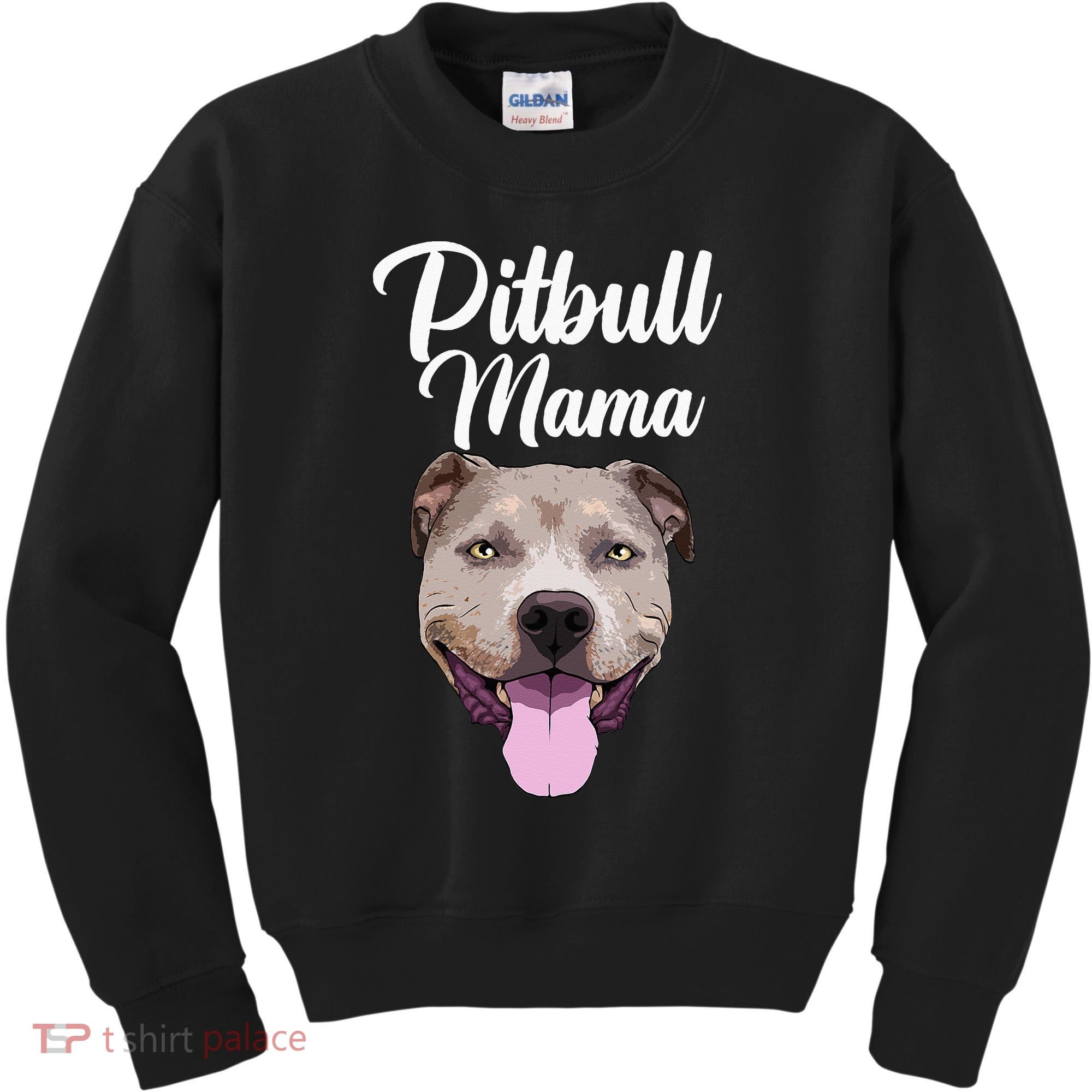 Cool Pitbull Mom For Women Mama Pitbull Owner Dog Lover Kids Sweatshirt