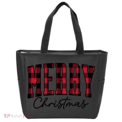 Cool Plaid Merry Christmas Tote Bag