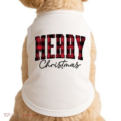 Cool Plaid Merry Christmas Doggie Tank