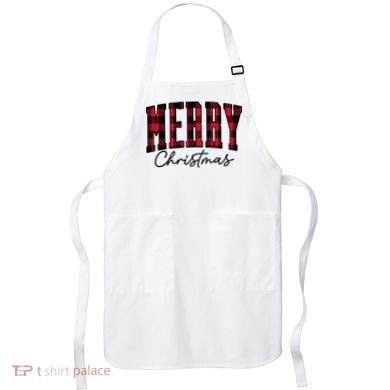 Cool Plaid Merry Christmas Apron