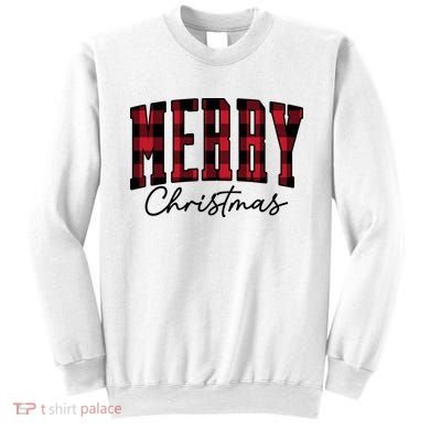 Cool Plaid Merry Christmas Sweatshirt