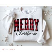 Cool Plaid Merry Christmas Sweatshirt thumb 2