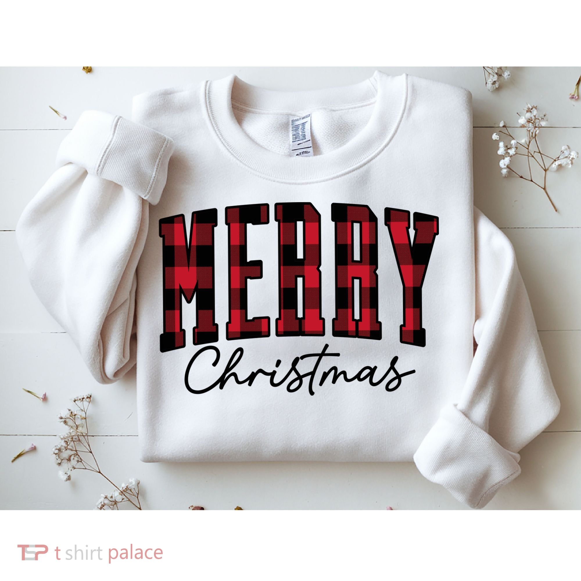 Cool Plaid Merry Christmas Sweatshirt