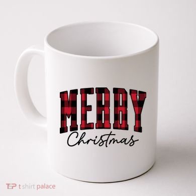 Cool Plaid Merry Christmas Coffee Mug