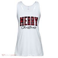 Cool Plaid Merry Christmas Ladies Essential Flowy Tank thumb 0