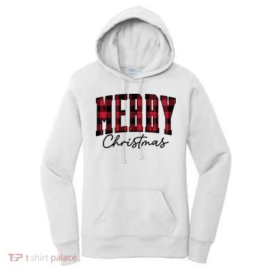 Cool Plaid Merry Christmas Women's Hoodie