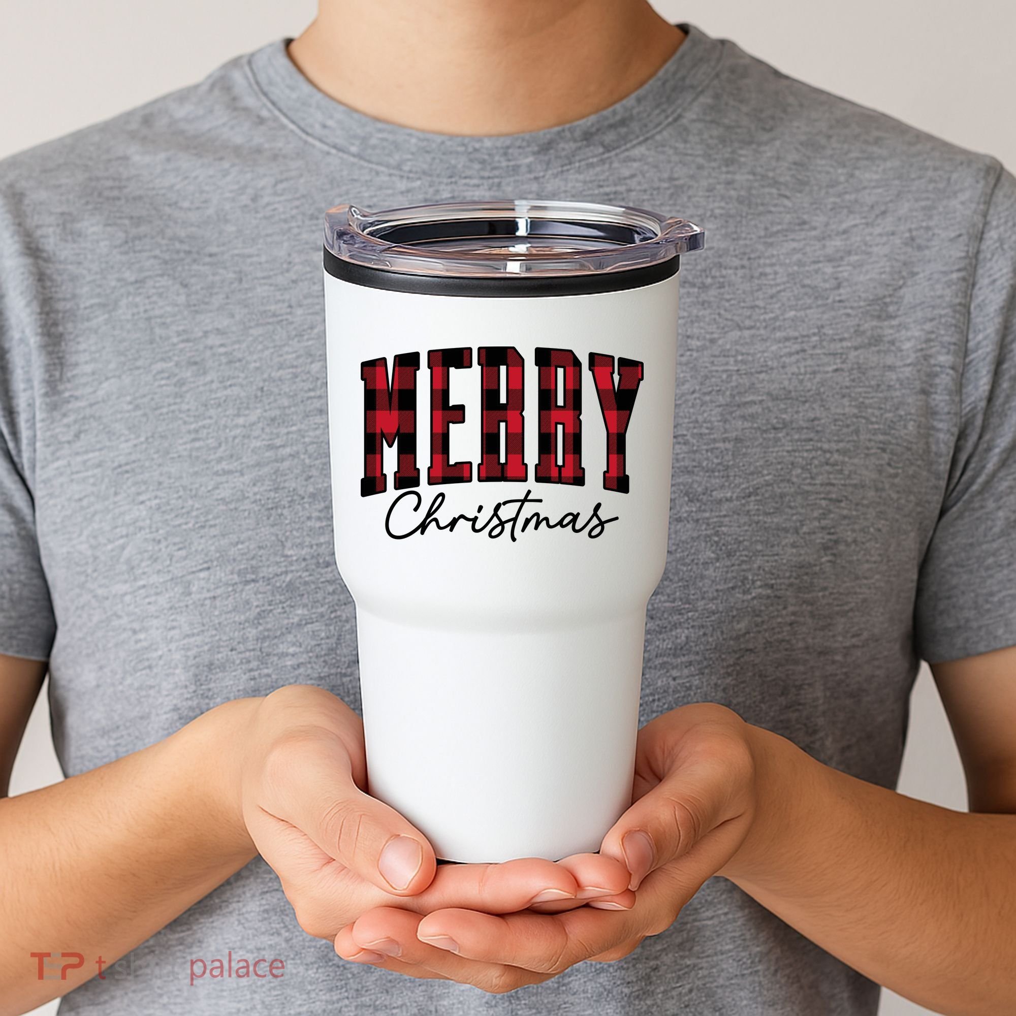 Cool Plaid Merry Christmas Tumbler