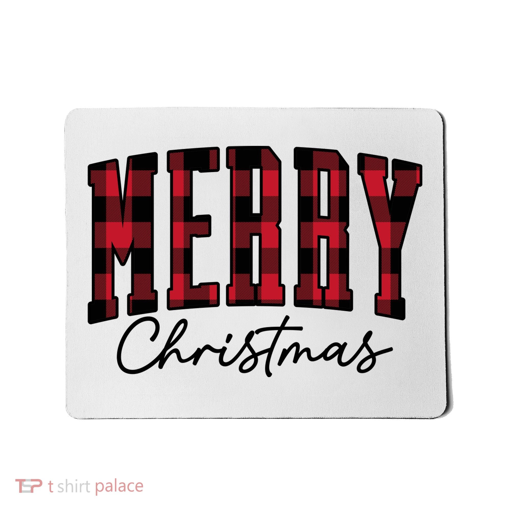 Cool Plaid Merry Christmas Mousepad