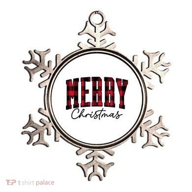 Cool Plaid Merry Christmas Ornament