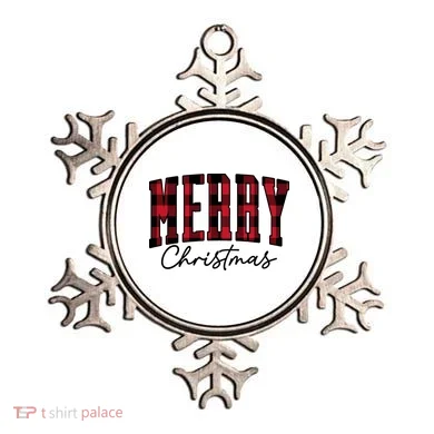 Cool Plaid Merry Christmas Ornament