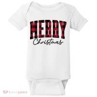 Cool Plaid Merry Christmas Baby Bodysuit thumb 0