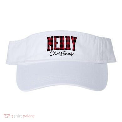 Cool Plaid Merry Christmas Visor
