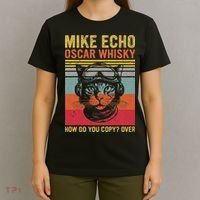 Cat Pilot Mike Echo Oscar Whisky How Do You Copy T-Shirt thumb 4