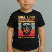 Cat Pilot Mike Echo Oscar Whisky How Do You Copy Toddler T-Shirt thumb 2