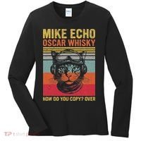 Cat Pilot Mike Echo Oscar Whisky How Do You Copy Women's Long Sleeve Shirt thumb 0