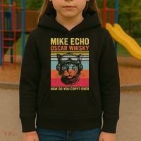 Cat Pilot Mike Echo Oscar Whisky How Do You Copy Kids Hoodie thumb 3