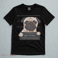 Cute Pug Mugshot Bad Puggy Puppy Humor Funny Dog T-Shirt thumb 5
