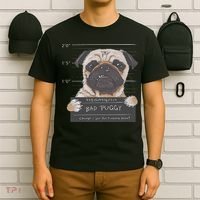 Cute Pug Mugshot Bad Puggy Puppy Humor Funny Dog T-Shirt thumb 6
