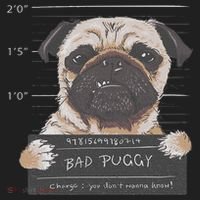 Cute Pug Mugshot Bad Puggy Puppy Humor Funny Dog Hat thumb 2