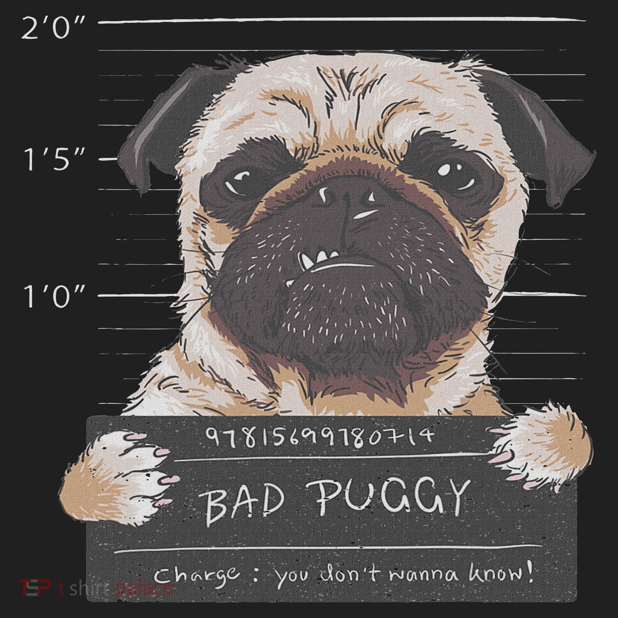 Cute Pug Mugshot Bad Puggy Puppy Humor Funny Dog Hat