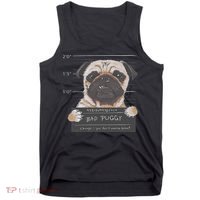 Cute Pug Mugshot Bad Puggy Puppy Humor Funny Dog Tank Top thumb 0