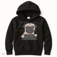Cute Pug Mugshot Bad Puggy Puppy Humor Funny Dog Kids Hoodie thumb 0