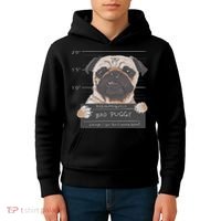 Cute Pug Mugshot Bad Puggy Puppy Humor Funny Dog Kids Hoodie thumb 4
